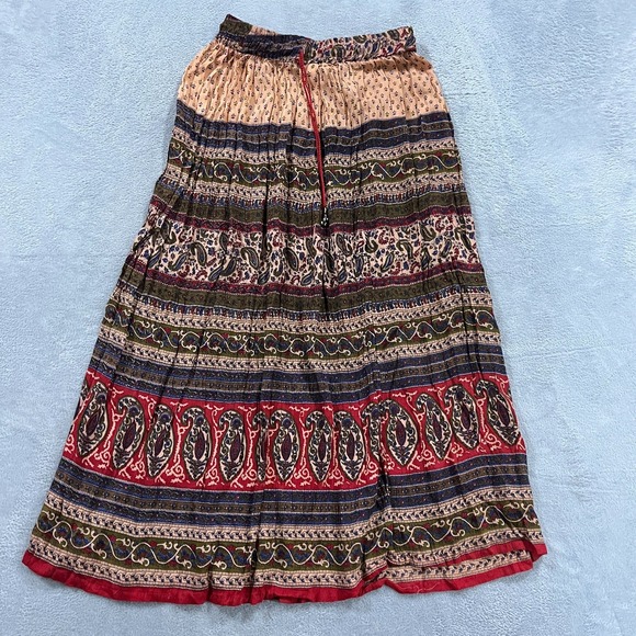 Cute Options Maxi Skirt Womens Free Size Boho Hippie Elastic Waist Aztec Vintage